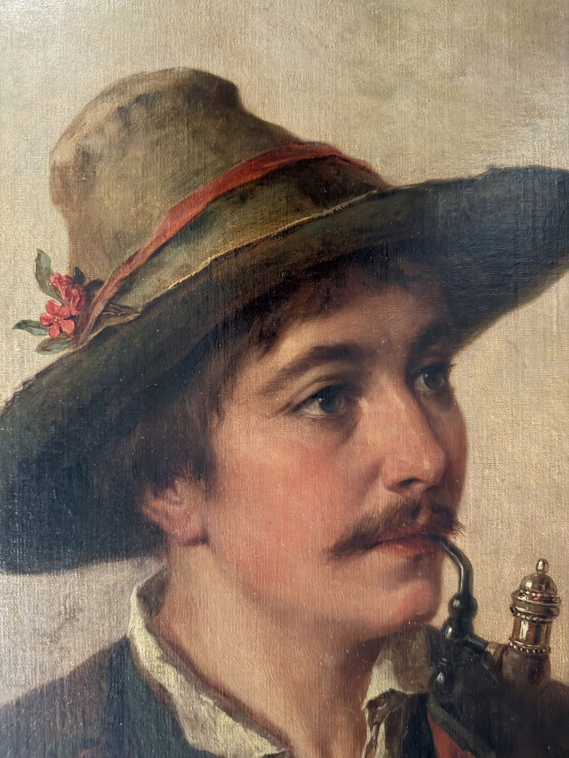 Porträt eines Mannes mit Pfeife, 19.Jhd | Gemälde von Josef BÜCHE – Bild 9