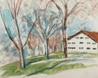 „Allgäuer Bauernhof“, 1973 | Aquarell von Max Lacher