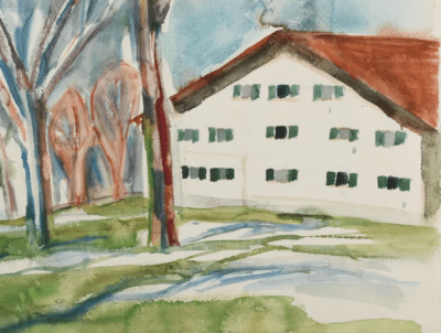 „Allgäuer Bauernhof“, 1973 | Aquarell von Max Lacher