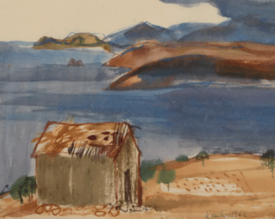 „auf Elba“, 1962 | Aquarell von Max Lacher