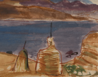 „auf Elba“, 1962 | Aquarell von Max Lacher