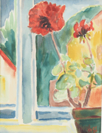 Mohn auf der Fensterbank, 1980 | Aquarell von Lorenz von der Vring