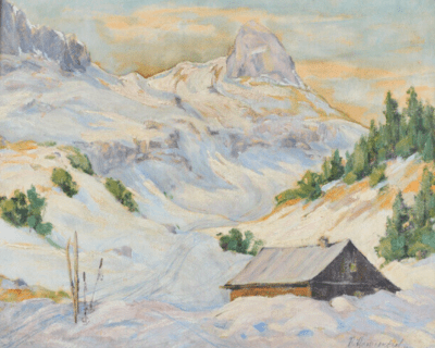 Ansicht Alm Tirol, 1934 | Gemälde von Rudolf Pfannenstiel