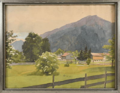 Schwäbische Landschaft | Aquarell von Karl Fuchs