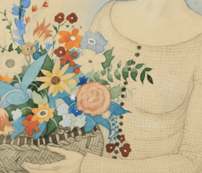 Frau mit Blumenkorb | Aquarell von Martin Claus - Image 6