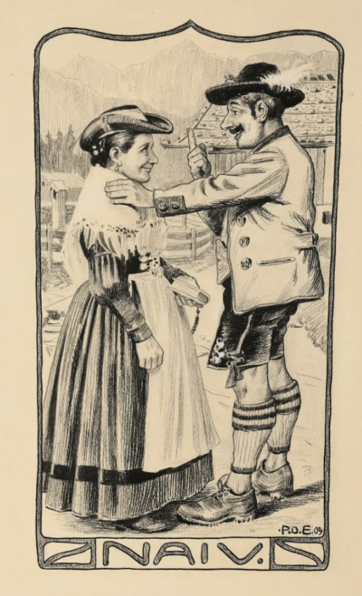 Naiv, 1904 | Karikatur; Zeichnung von Paul Otto Engelhard, Meggendorfer-Blätter