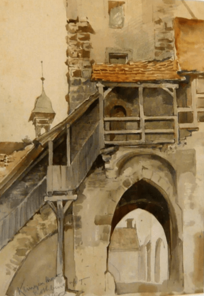 Treppenaufgang am Klingentor (Rothenburg) | Aquarell von Hans Werner Schmidt