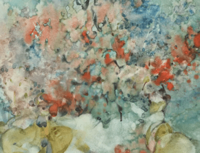 Blühende Blumen | Aquarell von Arthur Kittinger‚ japanischer Künstlerstempel - Image 5