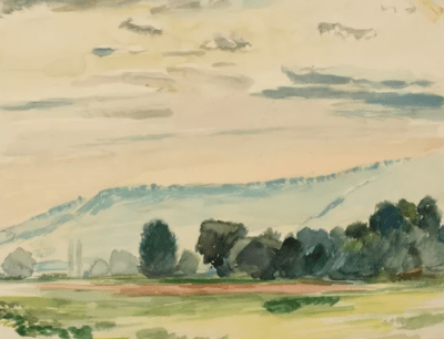 Edelfingen 1970 | Gemälde von Albert Kley | Geislingen, Aquarell