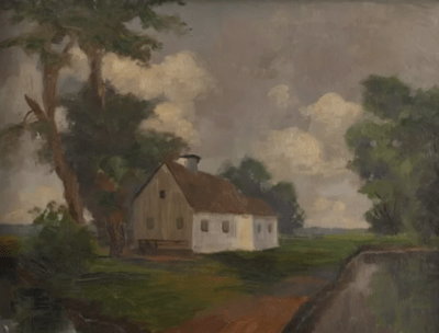 Landschaft mit Haus um 1920 | Gemälde von Viktor SCHIVERT, Nachlass