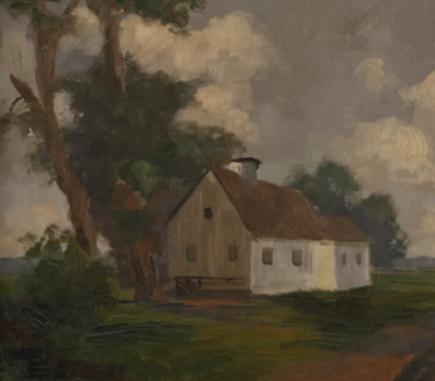 Landschaft mit Haus um 1920 | Gemälde von Viktor SCHIVERT, Nachlass - imagine 4