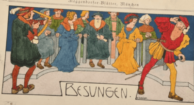 Besungen | Federzeichnung und aquarellierter Andruck von Hans Schlier, Meggendorfer-Blätter (Kopie) - Imagen 6