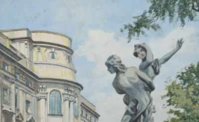 Denkmal in Wien, 1916 | Aquarell von Leopold Welleba – Bild 4