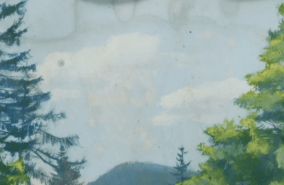Berglandschaft, 1947 | Gouache Gemälde von Josef Quittan - obrazek 3