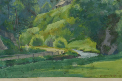Berglandschaft, 1947 | Gouache Gemälde von Josef Quittan - obrazek 7