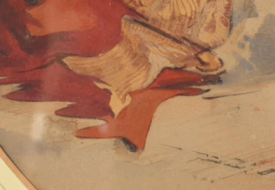 Gouache Gemälde Orientale rauchend, 19Jhd – Bild 9