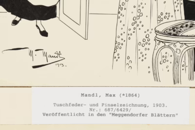 Am Klavier, 1903 | Tuschfeder-Zeichnung von Max Mandl, Meggendorfer-Blätter München – Bild 6