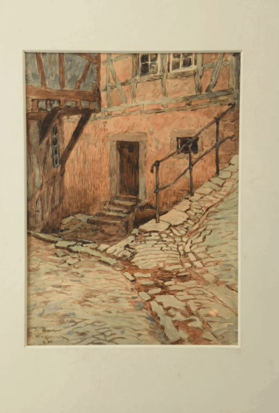Fachwerkhaus, Bad Wimpfen, 1925 | Aquarell von Georg Hacker - Зображення 3