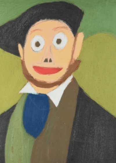 Portrait Richard Wagner | Pastellkreide, Gemälde von Uwe Paulsen (1940-2023) - Art Brut