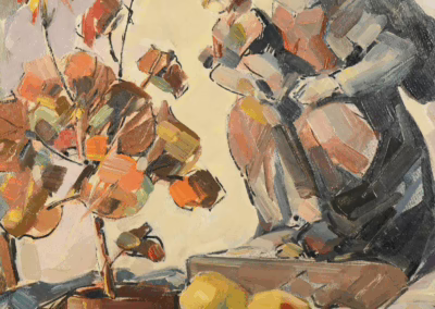 Obststillleben mit Madonnenfigur | Gemälde von Hermann Grosselfinger - Image 5