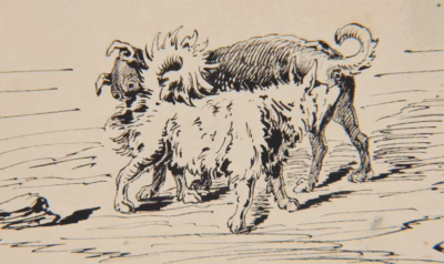 Gegenseitige Begrüßung; ein stiller Beobachter, 1875 | Karikatur/Postkarte | Tuschezeichnung - Зображення 3