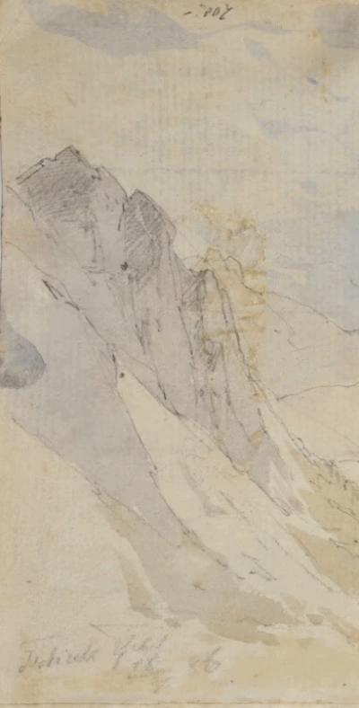 Landschaftszeichnung. Aquarelliert, beidseitig. - Зображення 6