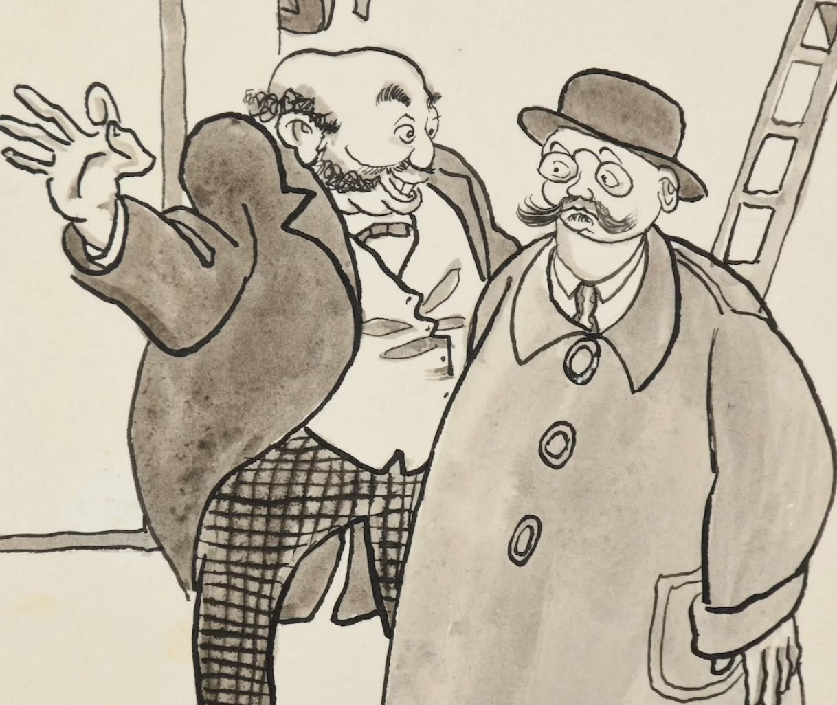 Zu Besuch | Federzeichnung von Eugen Feiks, Meggendorfer-Blätter (Kopie) - Gambar 8