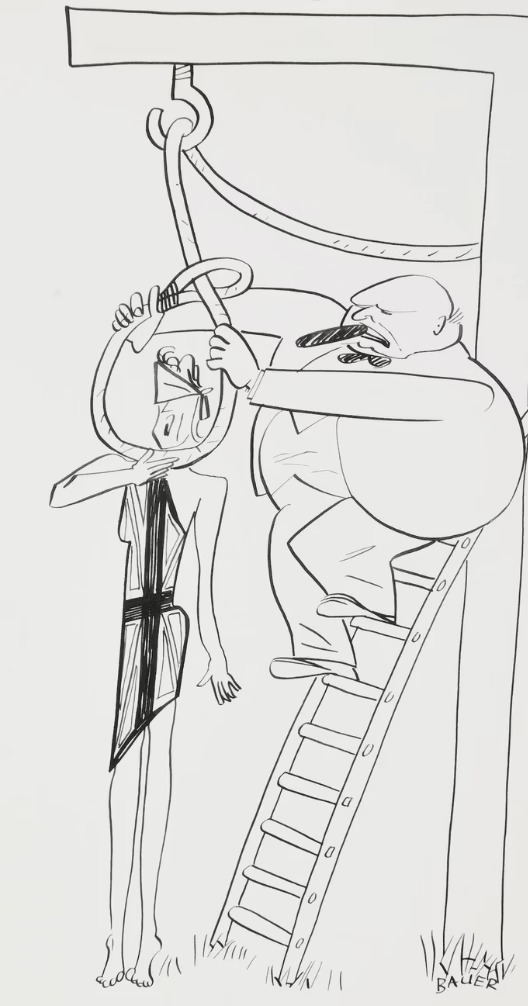 Churchill hängt GB | Federzeichnung von Max Bauer | Fliegende Blätter, München - Gambar 5