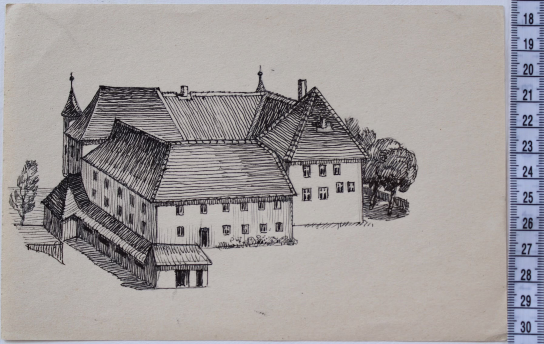 Ein Gebäude | Zeichnung/Studie | Gemälde von R. Fugger - Imagen 2