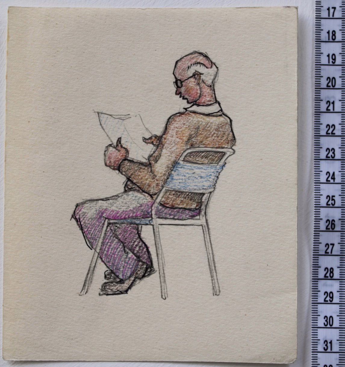 Lesender Mann | Zeichnung/Studie | Gemälde von R. Fugger (Kopie) – Bild 2