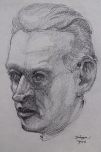 Kopf eines Mannes, 1946 | Zeichnung/Studie | Gemälde von R. Fugger