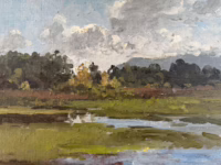 Landschaft nach Regen | Gemälde von Theodor Her (attr.) [AST]