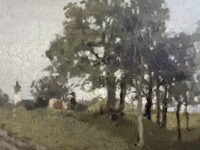 Landschaft mit Person und Tier | Gemälde von Theodor Her (attr.) [AST]