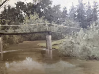 Brücke über Kanal | Gemälde von Theodor Her (attr.) [TH1]