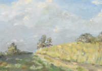 Sommerliche Landschaft | Kleines Gemälde von Frank Heise