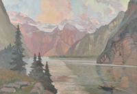 Königssee signiert 1939 | Gemälde/Gouache von Viktor Olbrich