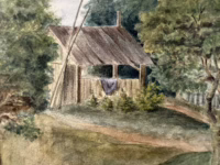 Waldhütte | Kleines Gemälde von J. Leitenberger [1]