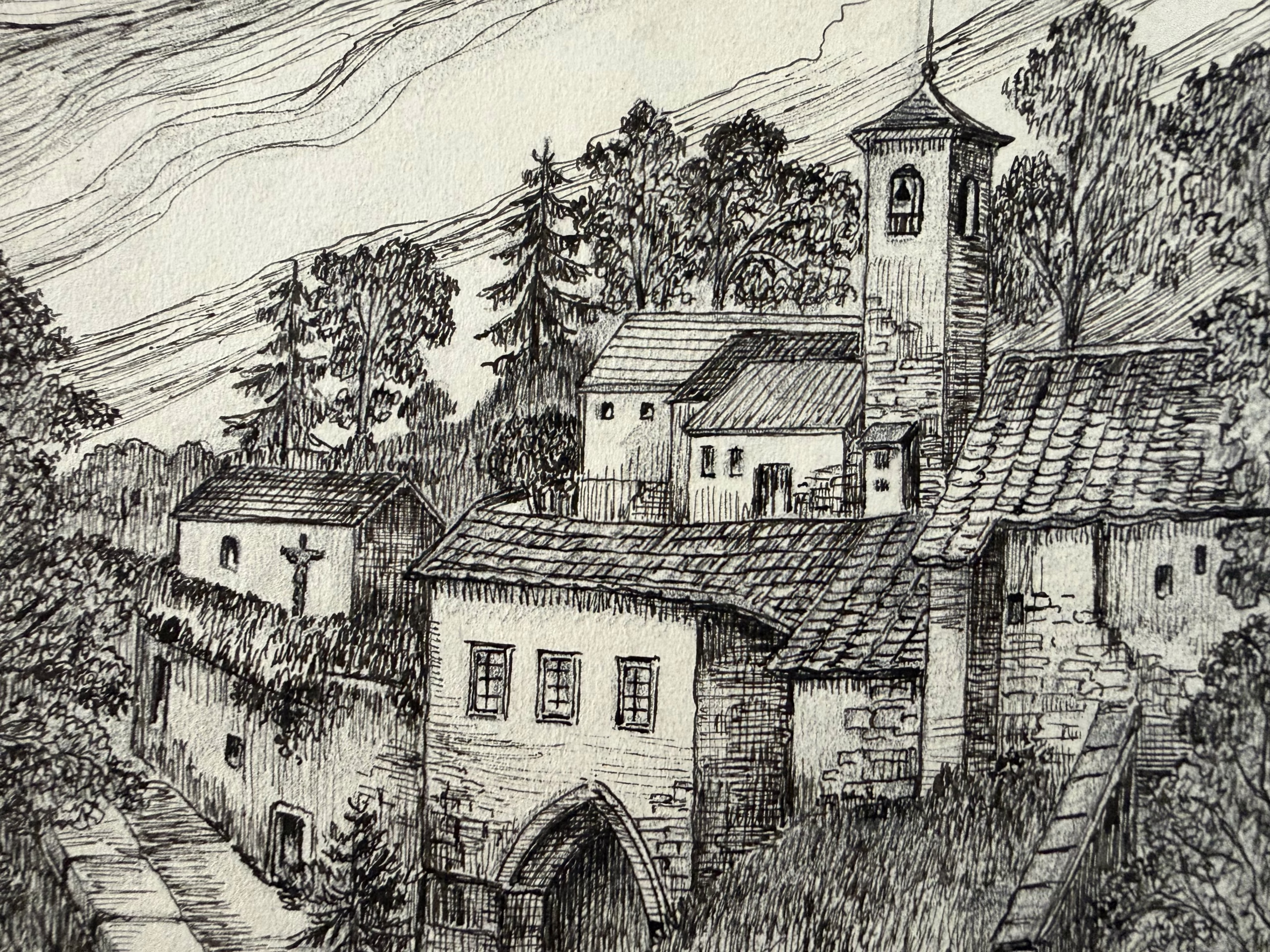 Franziskanerkloster | Kleines Gemälde von J. Leitenberger [9]