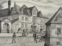 Ansicht Dorf-Straße | Kleines Gemälde von J. Leitenberger [14]