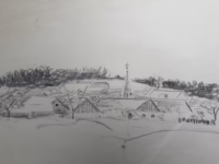 Ansicht Dorf | Zeichnung, unsigniert