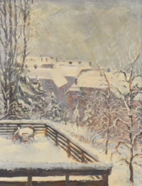 Winterliche Stadt, 1942 | Gemälde von Alexander von Volborth