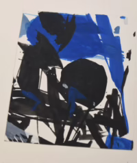 Blau und Schwarz | Mischtechnik von Karl Seiter