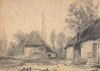 Gehöft am Wasser, 1893| Aquarell von Emil Schill