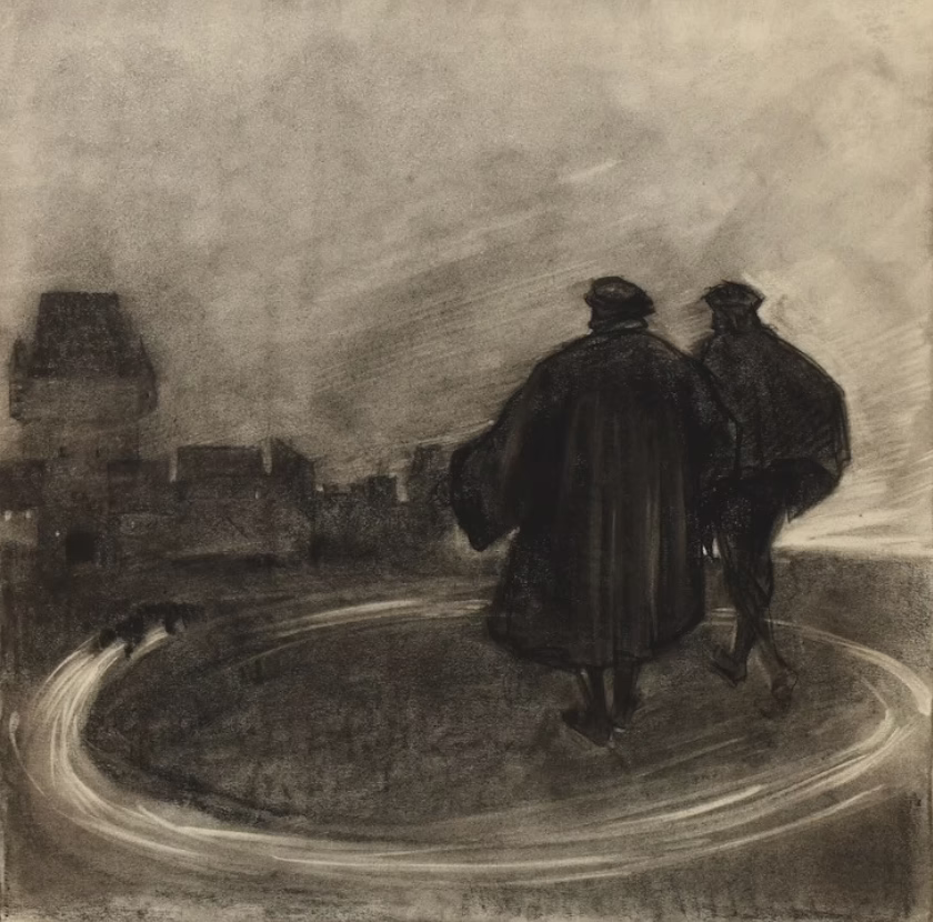 Faust und Mephisto | Kohlezeichnung