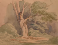 Waldpfad, 1860 | Kleines Gemälde, signiert