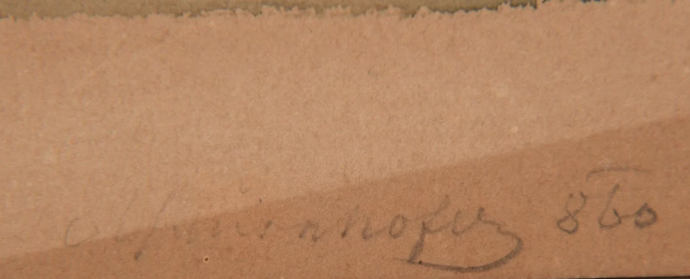 Waldpfad, 1860 | Kleines Gemälde, signiert - Image 4